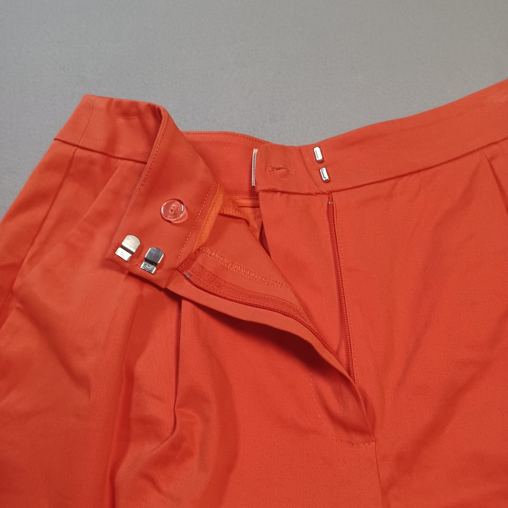 Exquise Tomato Red High Waistd Pleated Tapered Trousers Pants E23Y03210021 Small - Picture 10 of 14